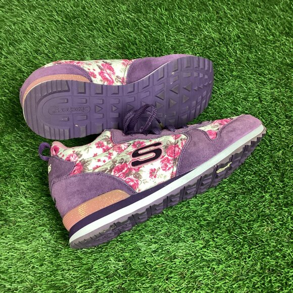 Sketchers Hollywood Rose Sneakers Pink Purple Floral 11 - Picture 10 of 11